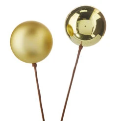 Raz 12" Set Of 2 Red, Gold, Silver Or Green Ball Ornament Christmas Tree Pick 2 Raz 12" Set Of 2 Red, Gold, Silver Or Green Ball Ornament Christmas Tree Pick -The Jolly Christmas Shop F4202557 83918.1650483952