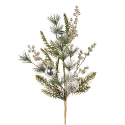 Raz 16" Or 27" Pine And Berry With Silver Ball Ornament Christmas Tree Spray -The Jolly Christmas Shop F4306665 13437.1686059763