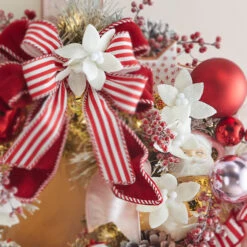 Raz 25" White Felt Poinsettia Christmas Tree Spray F4306768