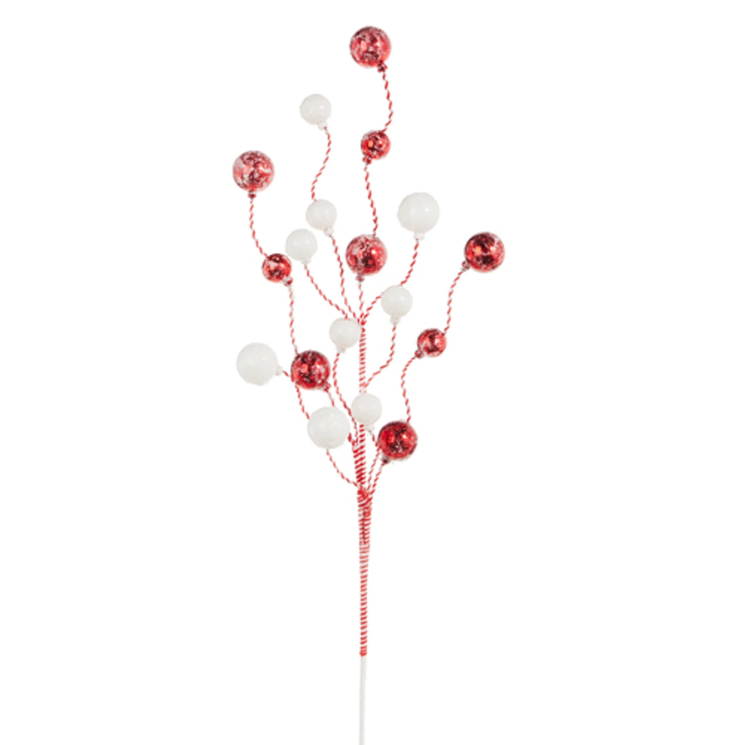 Raz 34" Striped Red and White Glittered Ball Christmas Tree Spray F4306778 Raz 34" Striped Red And White Glittered Ball Christmas Tree Spray F4306778 -The Jolly Christmas Shop F4306778 01080.1686078647