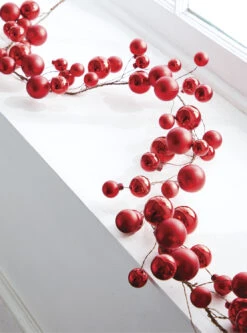 Raz 6' Red Ball Christmas Garland G4202281