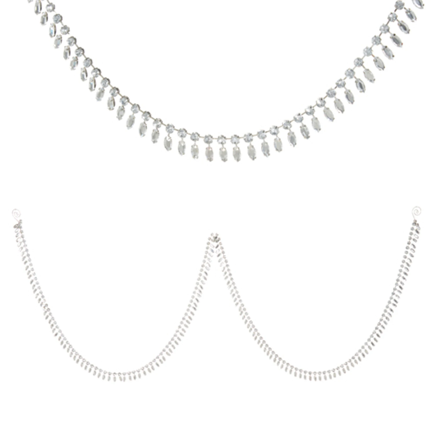 Raz 6' Silver Jeweled Christmas Tree Garland G4313542 Raz 6' Silver Jeweled Christmas Tree Garland G4313542 -The Jolly Christmas Shop G4313542 1 64711.1686228208