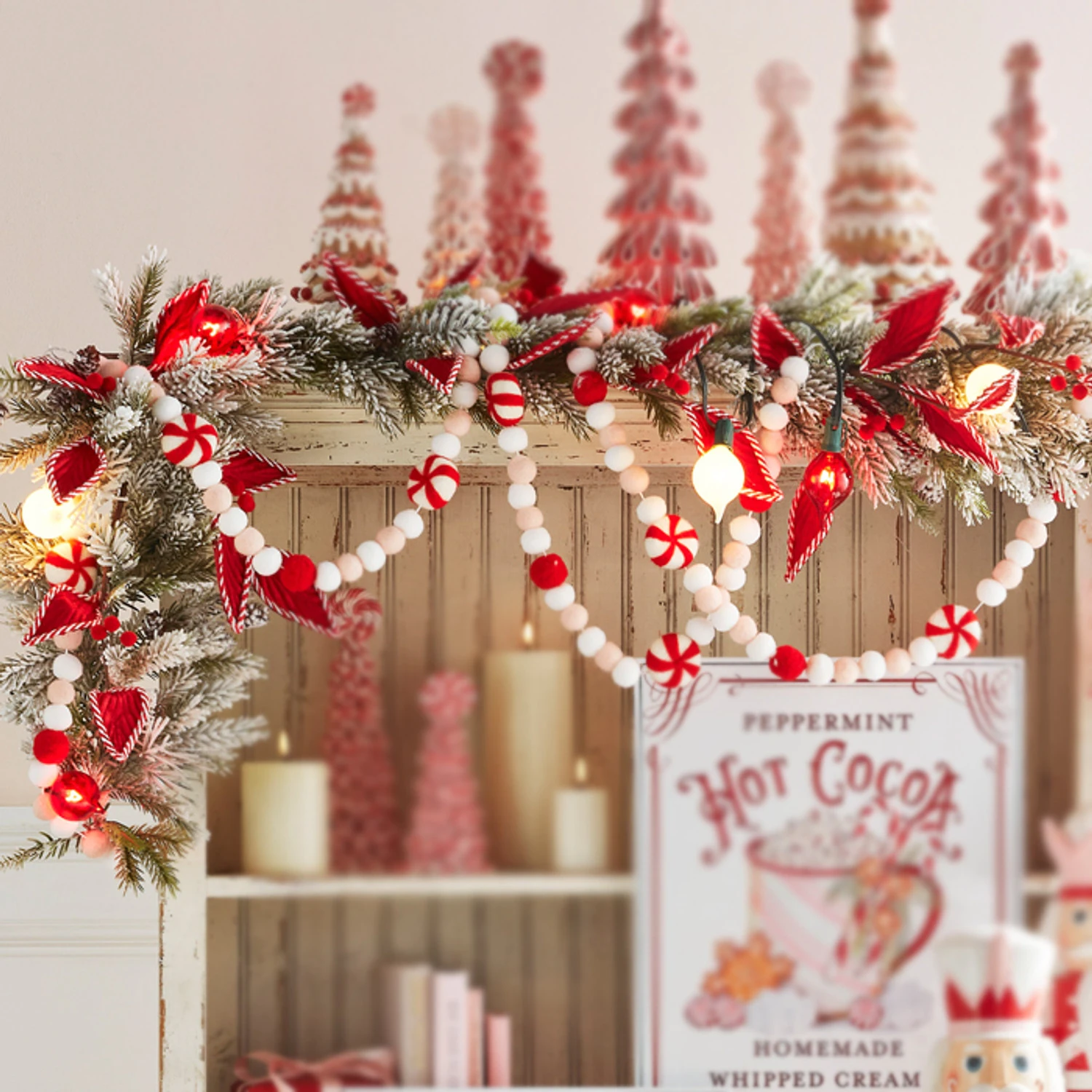 Raz 6' Felt Peppermint Pink, White and Red Christmas Tree Garland G4316077 Raz 6' Felt Peppermint Pink, White And Red Christmas Tree Garland G4316077 -The Jolly Christmas Shop G4316077 06161.1691184856