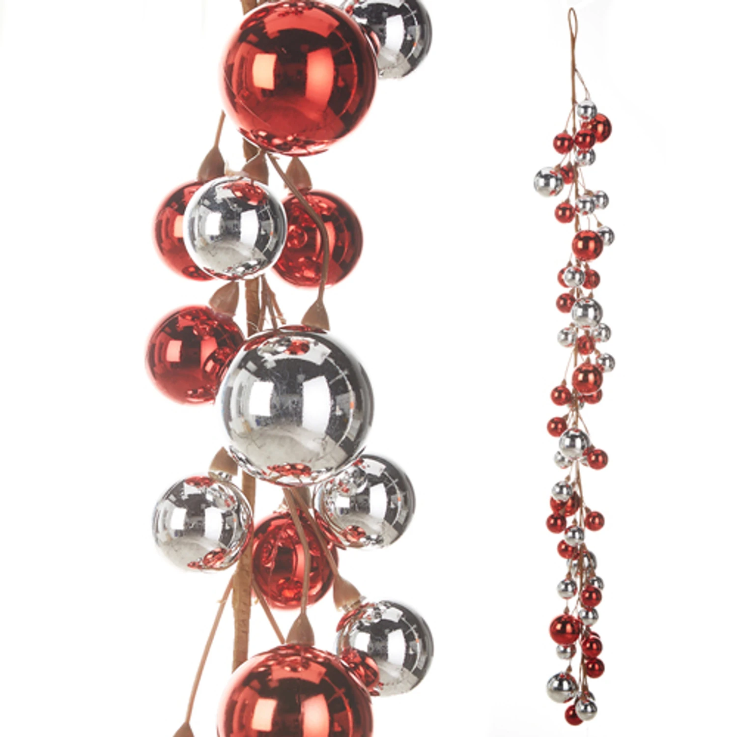 Raz 4' Red and Silver Ball Garland G4316249 Raz 4' Red And Silver Ball Garland G4316249 -The Jolly Christmas Shop G4316249 99883.1686229716