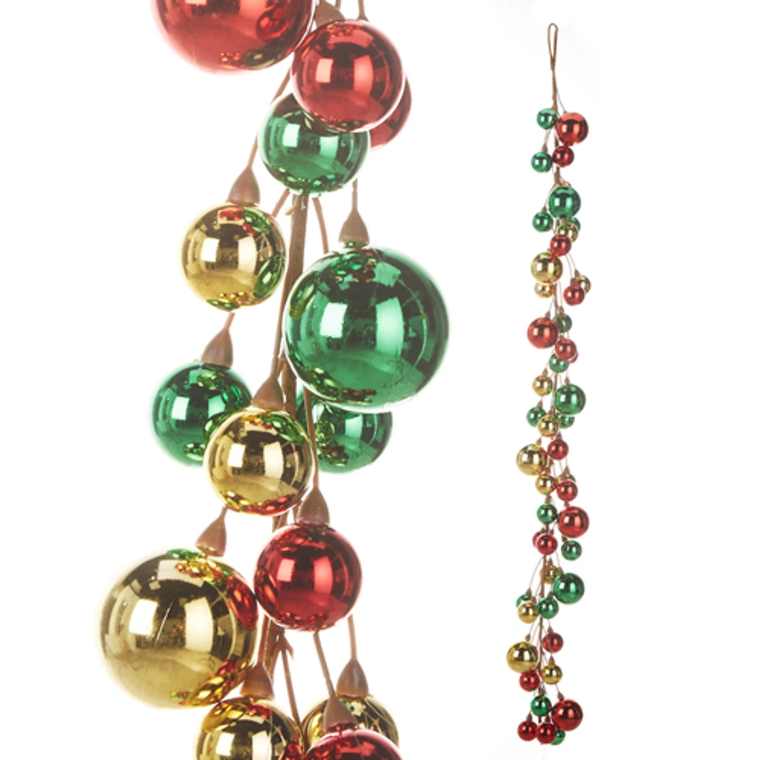 Raz 4' Red, Green, and Gold Ball Garland G4316250 Raz 4' Red, Green, And Gold Ball Garland G4316250 -The Jolly Christmas Shop G4316250 62552.1686230258