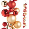 Raz 4' Red And Gold Ball Garland G4332702