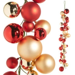 Raz 4' Red And Gold Ball Garland G4332702