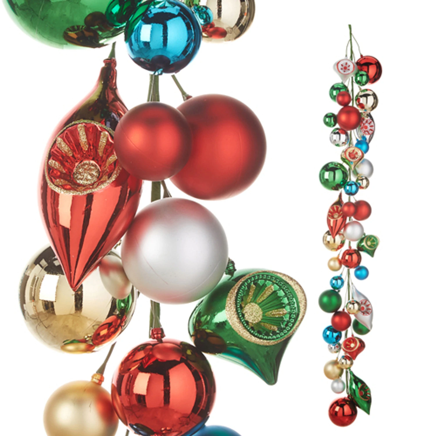 Raz 4' Vintage Ornament Ball Garland G4332708 Raz 4' Vintage Ornament Ball Garland G4332708 -The Jolly Christmas Shop G4332708 00362.1686240268
