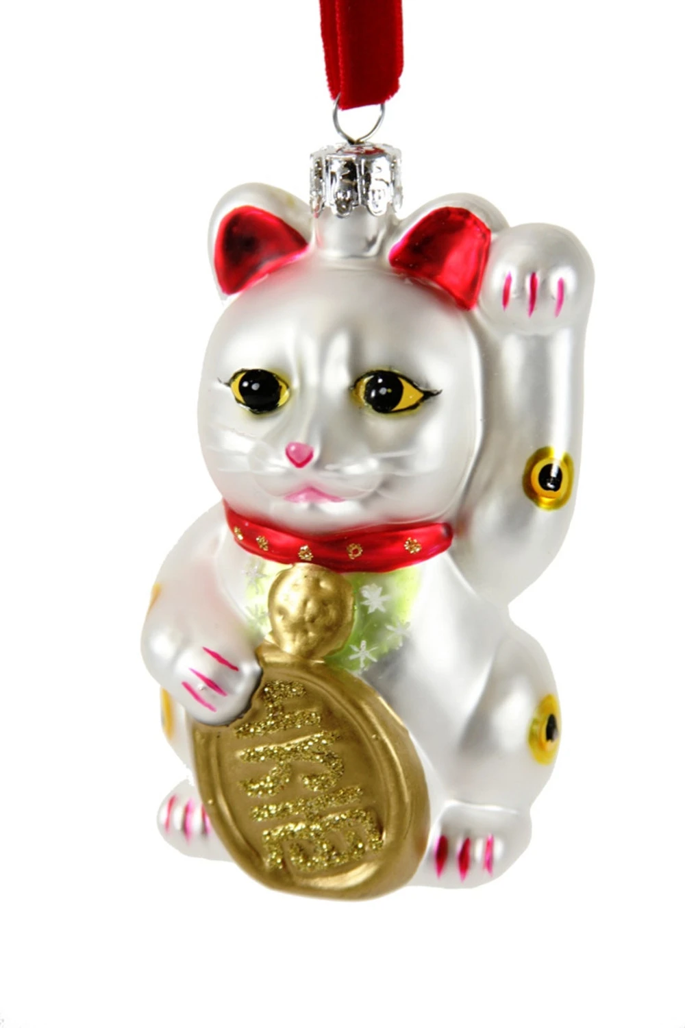 Cody Foster 4.25" White Lucky Cat Glass Christmas Ornament GO-2781-W Cody Foster 4.25" White Lucky Cat Glass Christmas Ornament GO-2781-W -The Jolly Christmas Shop GO 2781 W 1 08727.1691696082