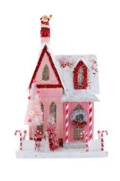 Cody Foster 14" Candy Cane Pink Cottage Vintage Inspired Putz Christmas House HOU-301