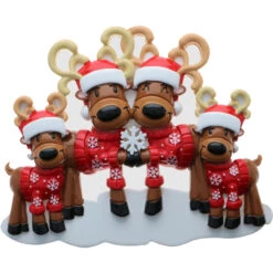 Reindeer Family Of 4 Personalized Christmas Ornament OR2256-4 2 Reindeer Family Of 4 Personalized Christmas Ornament OR2256-4 -The Jolly Christmas Shop OR2256 4 47340.1654004010