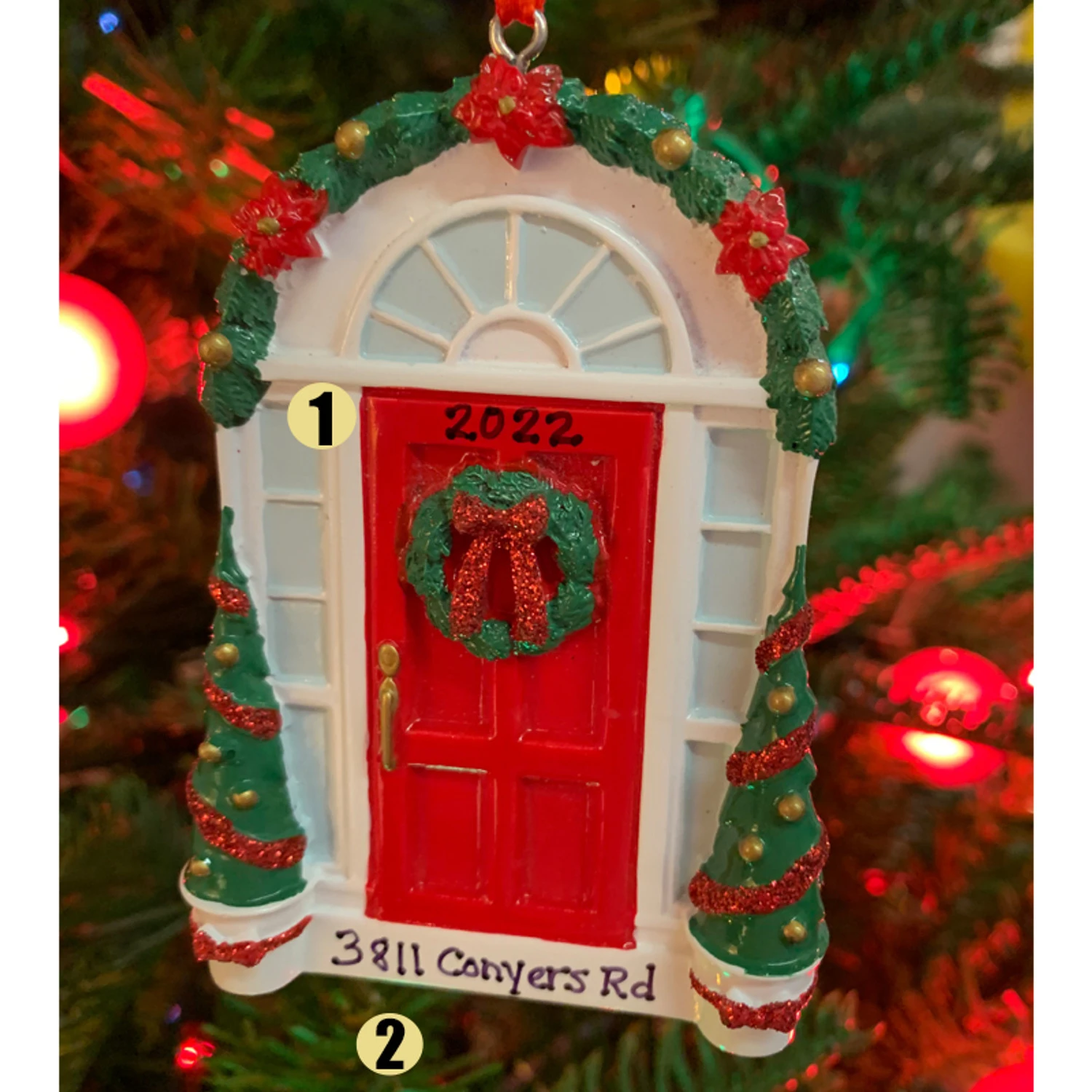 Red Door with Wreath Personalized Christmas Ornament OR2297 Red Door With Wreath Personalized Christmas Ornament OR2297 -The Jolly Christmas Shop OR2297 EDIT 36424.1665070015