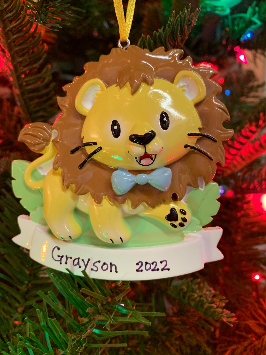 Boy Lion Cub Personalized Christmas Ornament OR2362-M Boy Lion Cub Personalized Christmas Ornament OR2362-M -The Jolly Christmas Shop OR2362 M 05714.1665072170