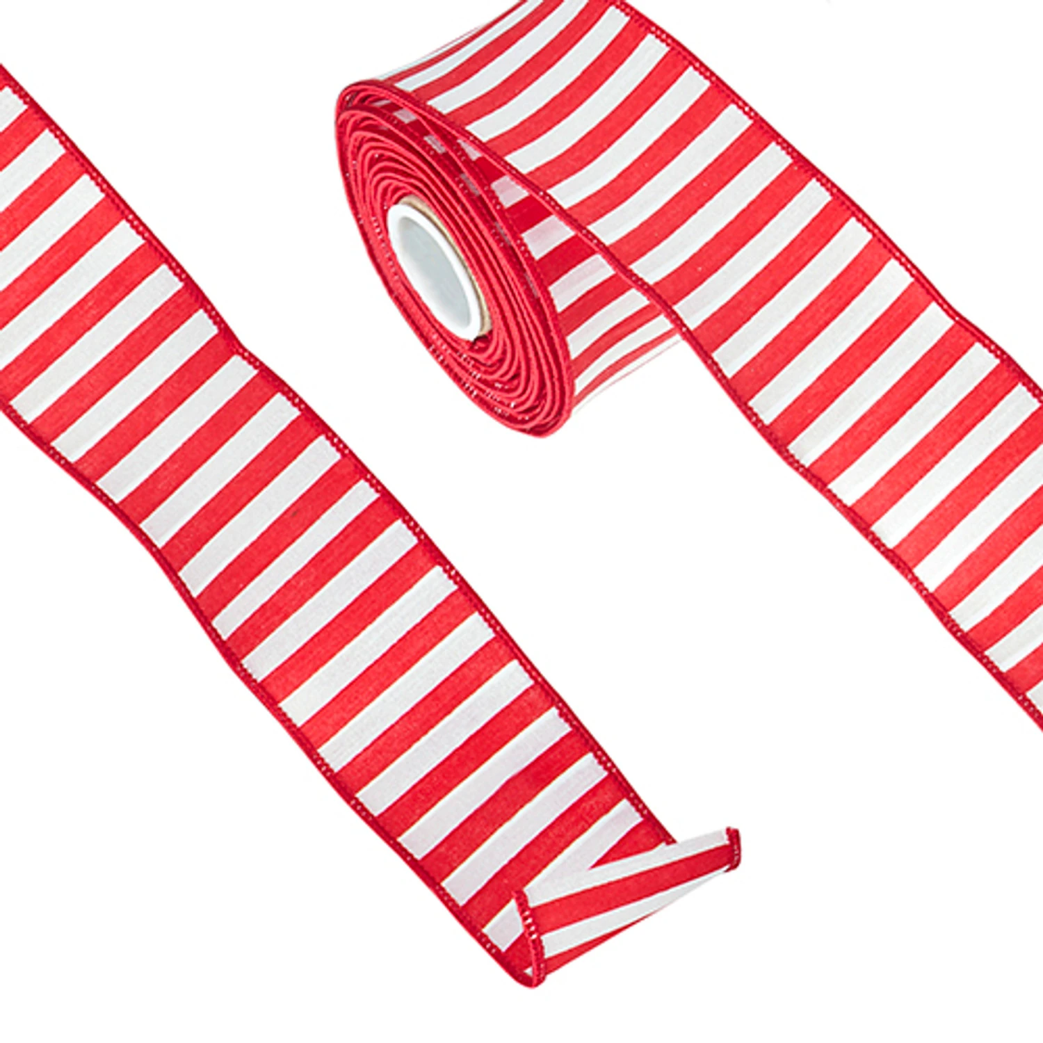 Raz 2.5" Red and White Striped Wired Christmas Ribbon R4271840 Raz 2.5" Red And White Striped Wired Christmas Ribbon R4271840 -The Jolly Christmas Shop R4271840 81536.1687179870