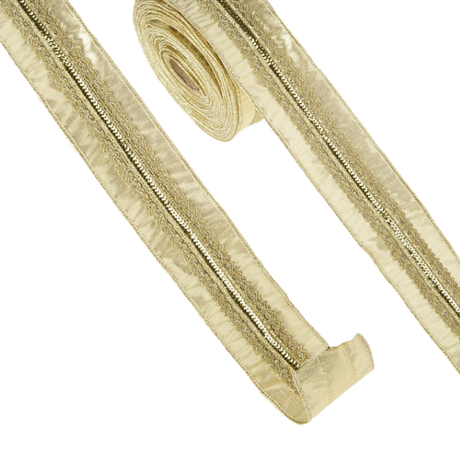 Raz 2.5" Embellished Gold Lame Wired Christmas Ribbon R4327761 Raz 2.5" Embellished Gold Lame Wired Christmas Ribbon R4327761 -The Jolly Christmas Shop R4327761 34648.1686746616