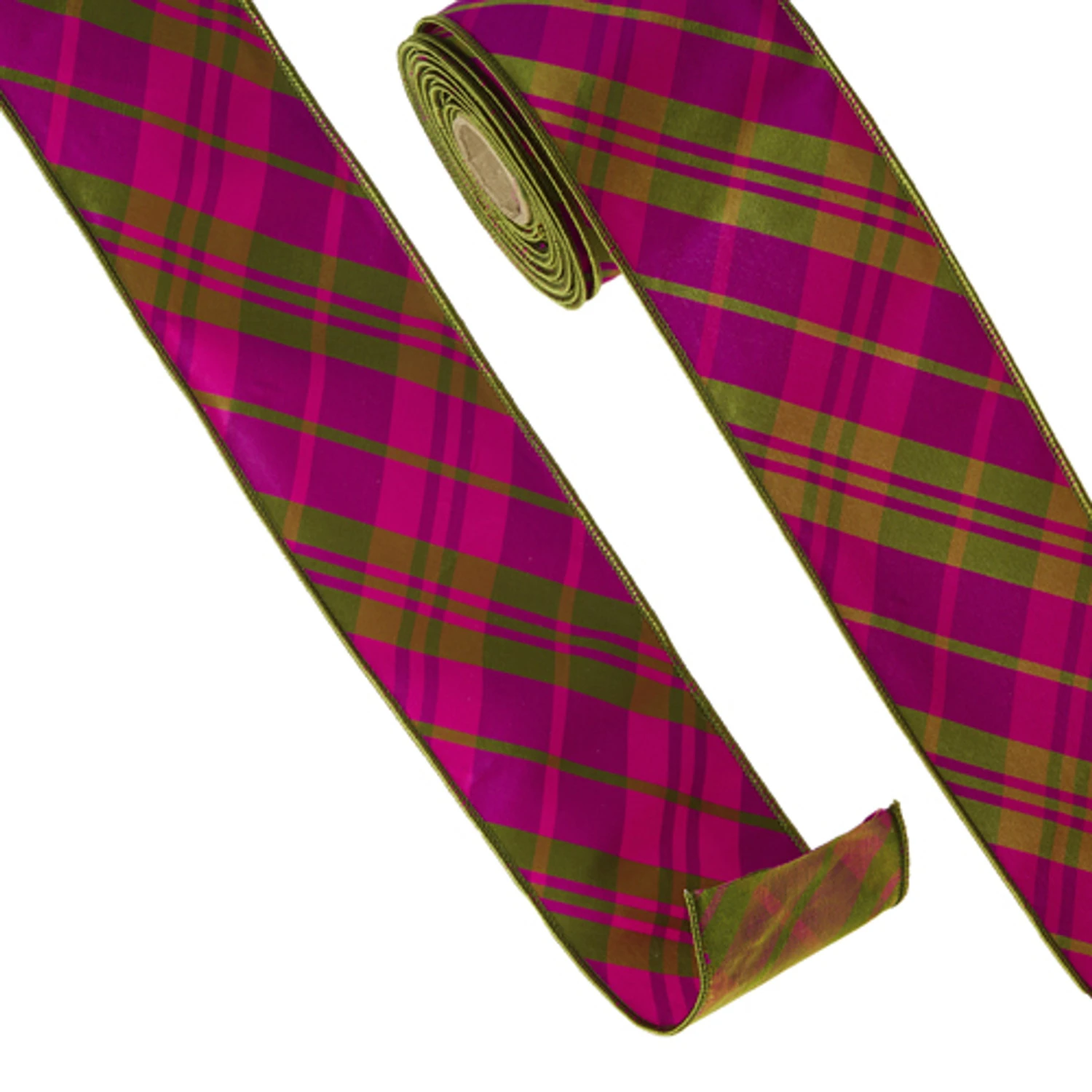 Raz 4" Pink and Green Plaid Wired Christmas Ribbon R4371764 Raz 4" Pink And Green Plaid Wired Christmas Ribbon R4371764 -The Jolly Christmas Shop R4371764 55992.1686593972