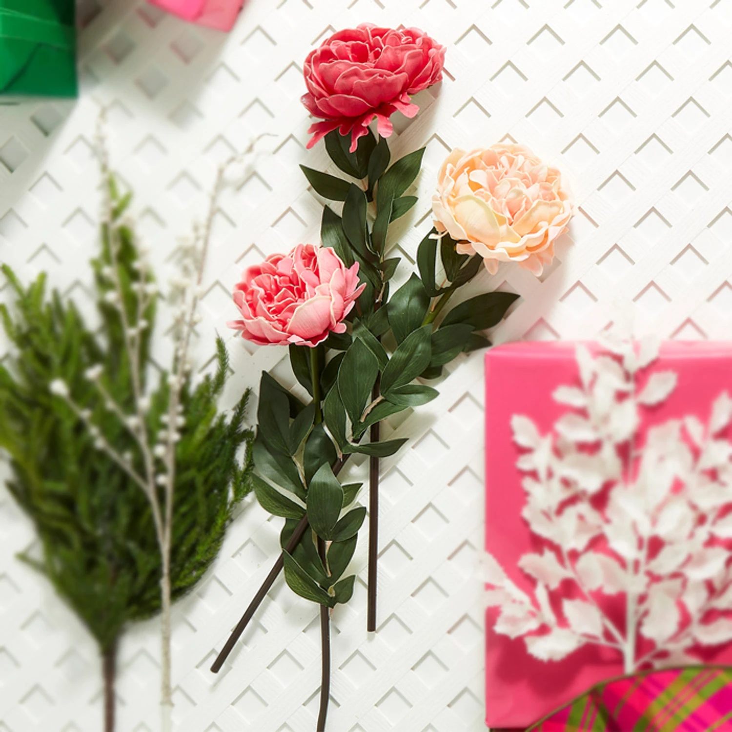 Raz 25" Real Touch Peony Stem Christmas Pick XF4002107 Raz 25" Real Touch Peony Stem Christmas Pick XF4002107 -The Jolly Christmas Shop XF4002107 edit 87924.1686687103