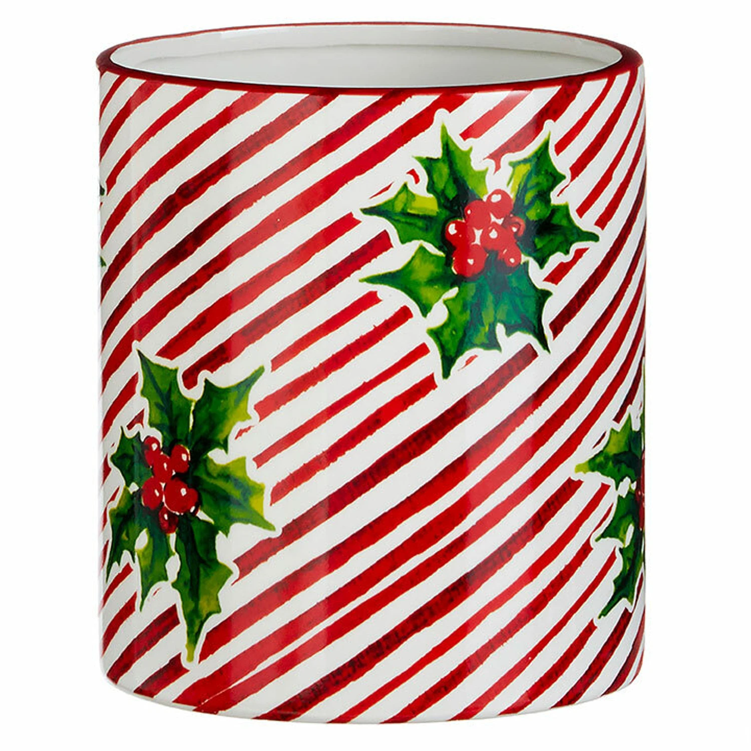 Raz 5.75" or 12" Red and White Striped Holly Berry Christmas Container Raz 5.75" Or 12" Red And White Striped Holly Berry Christmas Container -The Jolly Christmas Shop api1bvyvv 14971.1646091965