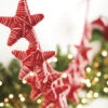 Raz 6' Red And White Yarn Star Christmas Tree Garland G4160800
