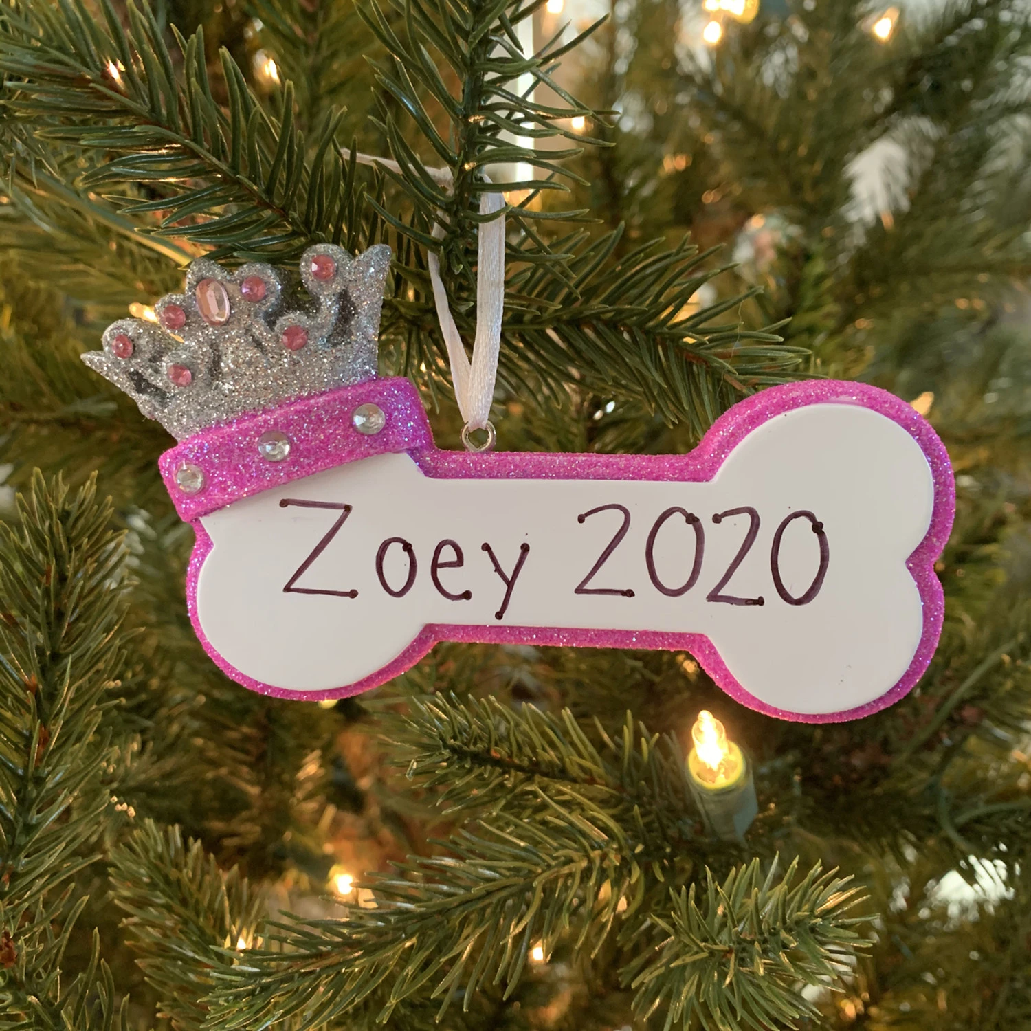 Pink Dog Bone with Princess Crown Personalized Christmas Ornament Pink Dog Bone With Princess Crown Personalized Christmas Ornament -The Jolly Christmas Shop api3lsdf9 36578.1646091870
