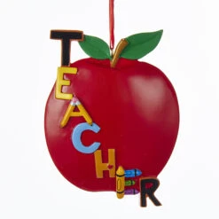 Kurt Adler 5" Teacher's Apple Personalized Christmas Ornament C6559 -The Jolly Christmas Shop api3mzrmd 68196.1646091889