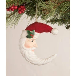 Bethany Lowe 4" Traditional Santa Moon Christmas Ornament TD0022
