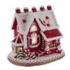 Kurt Adler 9" LED Lighted Santa And Mrs. Claus Red Claydough Gingerbread Christmas House GBJ0015