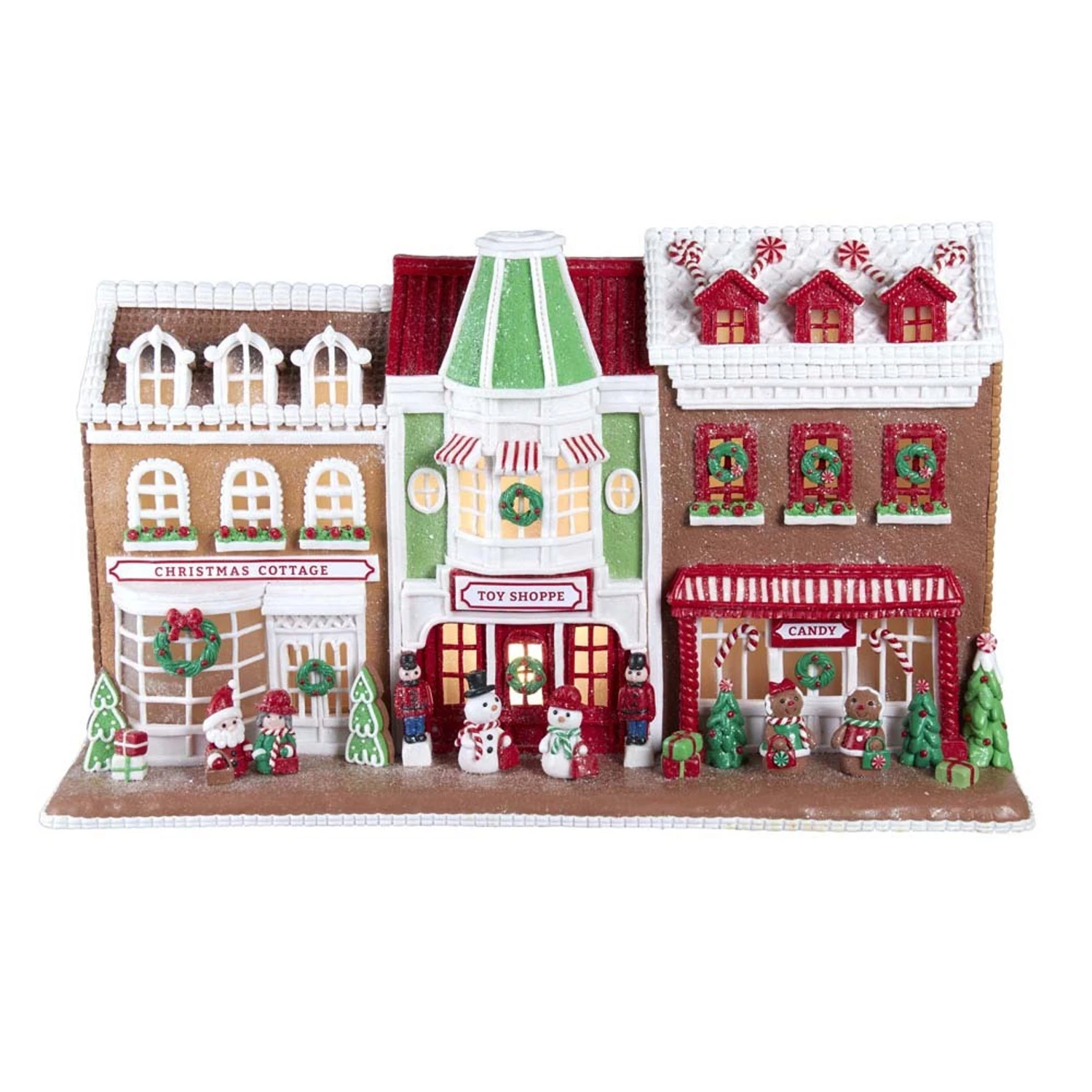 Kurt Adler 10" LED Lighted Claydough Gingerbread House Village Stores GBJ0011 Kurt Adler 10" LED Lighted Claydough Gingerbread House Village Stores GBJ0011 -The Jolly Christmas Shop api7nl4vm 38720.1646091913