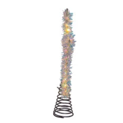 Kurt Adler 12.2" LED Lighted Warm White Silver Tinsel Star Christmas Tree Topper AD1022WW -The Jolly Christmas Shop apibg74jl 23490.1646091908