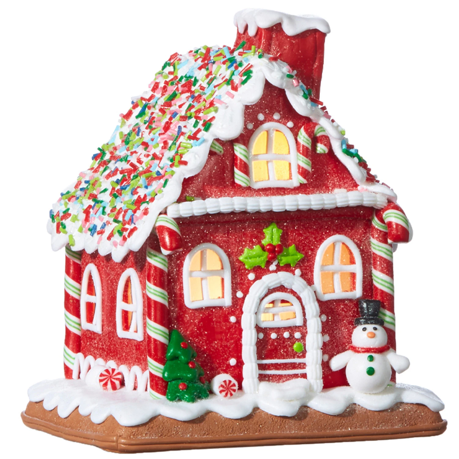 Raz 7.25" Battery Operated LED Lighted Claydough Gingerbread House Christmas Figure 4016097 Raz 7.25" Battery Operated LED Lighted Claydough Gingerbread House Christmas Figure 4016097 -The Jolly Christmas Shop