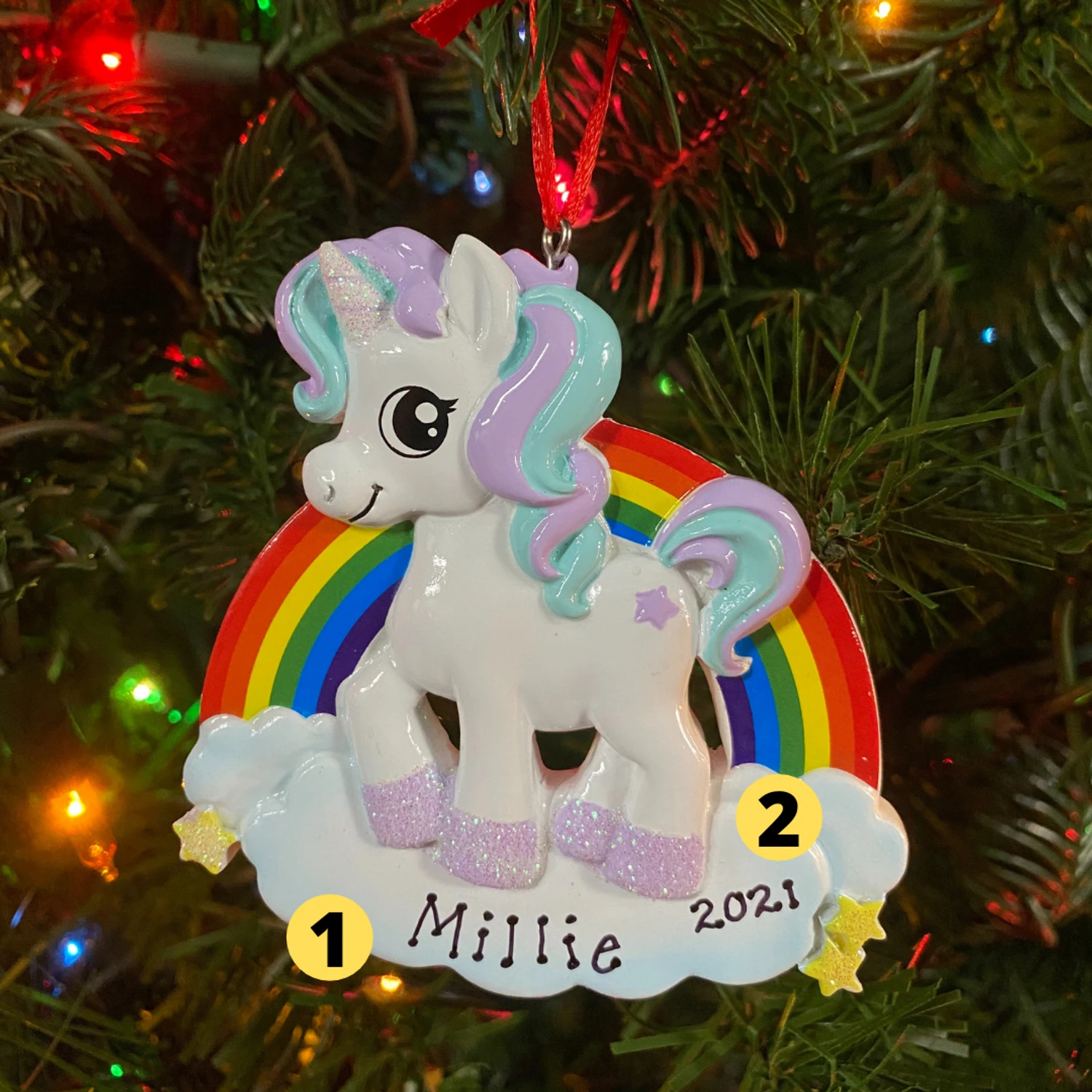 Unicorn Personalized Christmas Ornament OR1652 Unicorn Personalized Christmas Ornament OR1652 -The Jolly Christmas Shop apidpwllc 81085.1646091877