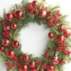 Raz 26" Mixed Pine And Santa Belt Ball Christmas Wreath W4102346