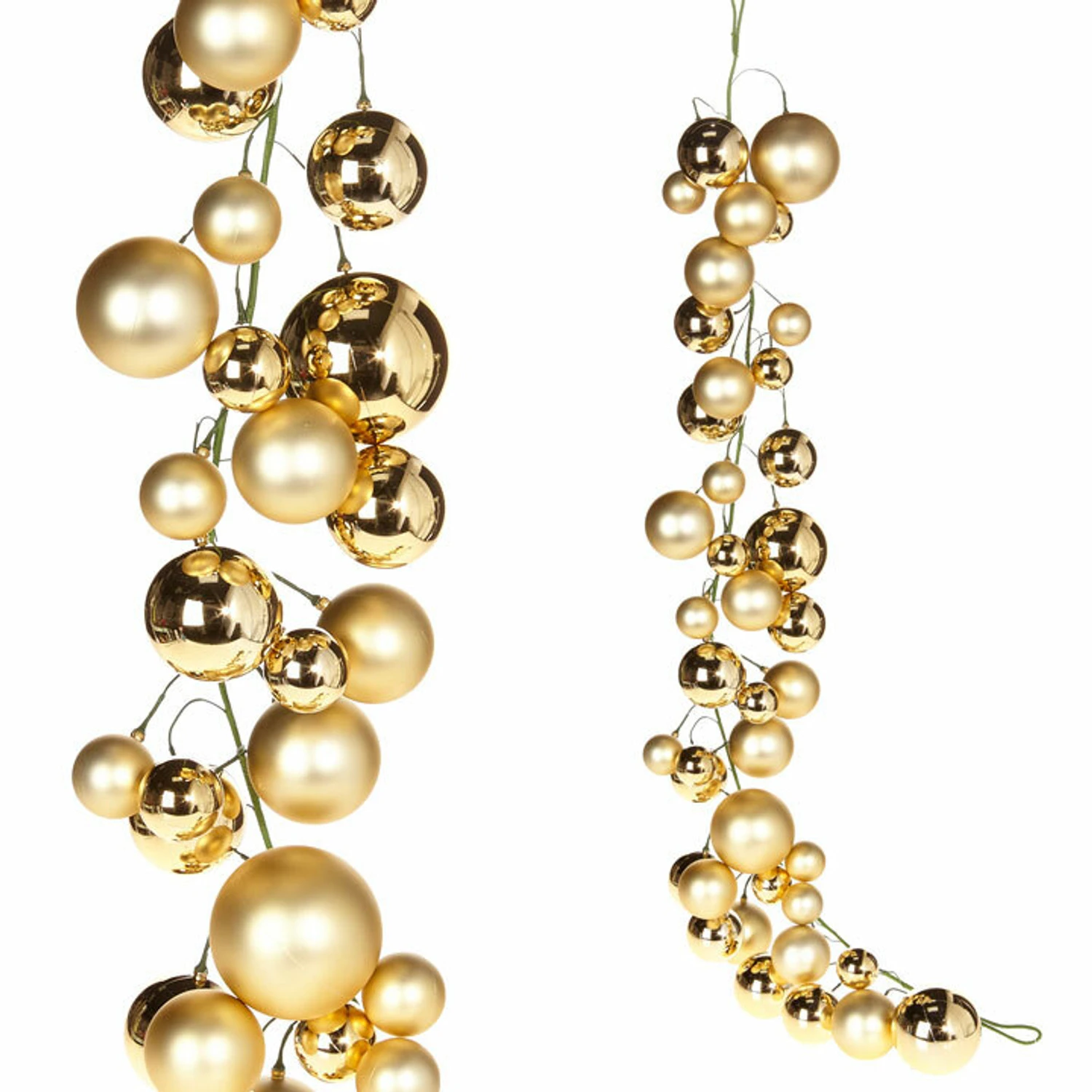 Raz 4' Gold Christmas Ball Garland G8382770 Raz 4' Gold Christmas Ball Garland G8382770 -The Jolly Christmas Shop apihbivbt 72502.1646091921