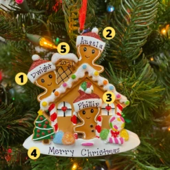 Gingerbread House Family Of 3 Personalized Christmas Ornament OR1872-3