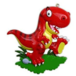 Red T-Rex Dinosaur Personalized Christmas Ornament OR816-A -The Jolly Christmas Shop apihpo6gk 36972.1646091958
