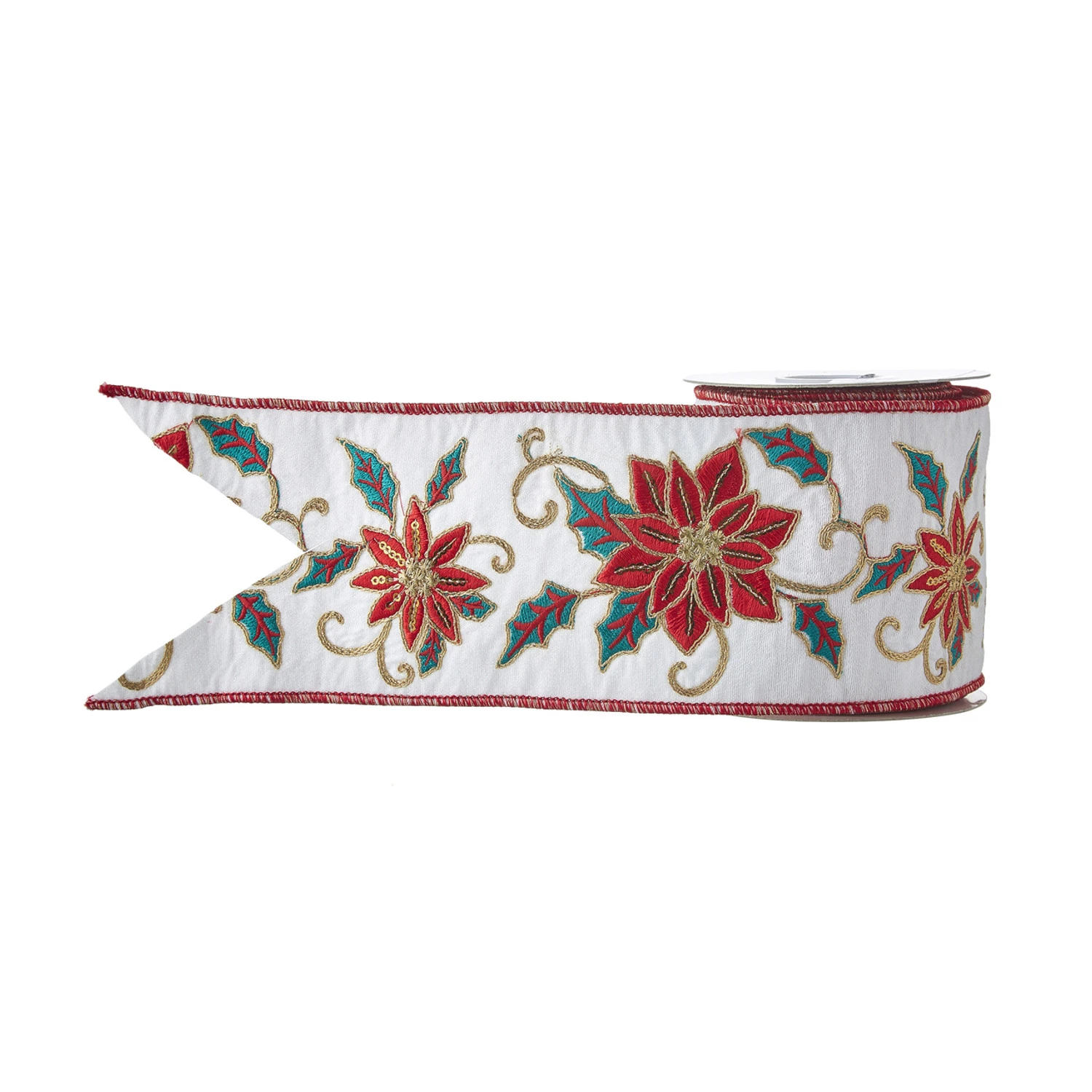 Raz 4" Embroidered Poinsettia Wired Christmas Ribbon R4171885 Raz 4" Embroidered Poinsettia Wired Christmas Ribbon R4171885 -The Jolly Christmas Shop apij4vdaa 22595.1646091928