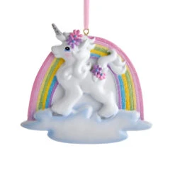 Kurt Adler 4.5" Unicorn And Rainbow Personalized Christmas Ornament W8457 -The Jolly Christmas Shop apijcrfnw 89254.1646091869