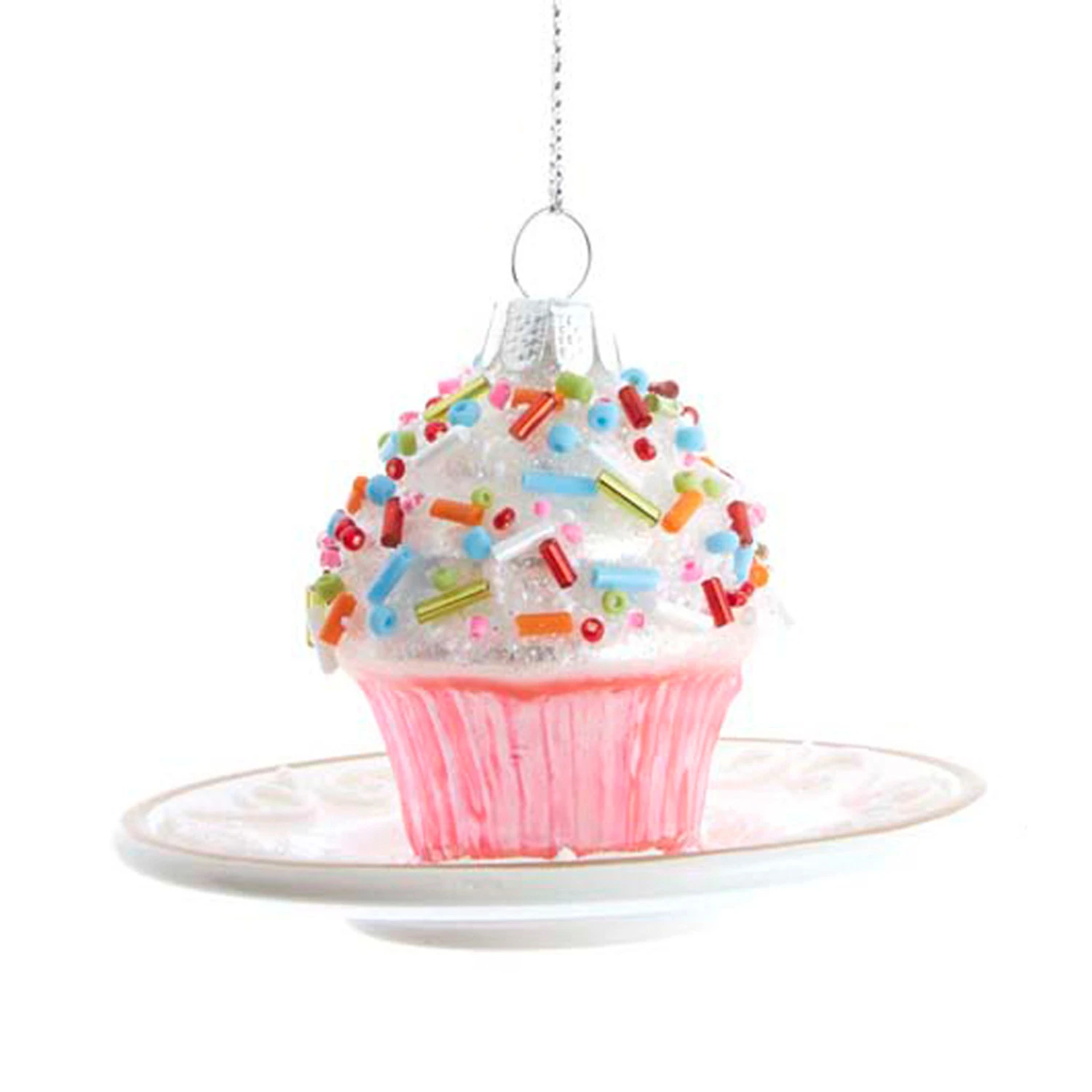 3.25" Pink Miniature Cake Glass Christmas Ornament C6374 Kurt Adler 3.25" Pink Miniature Cake Glass Christmas Ornament C6374 -The Jolly Christmas Shop apimdgolo 44056.1646091889