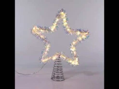 Kurt Adler 12.2" LED Lighted Warm White Silver Tinsel Star Christmas Tree Topper AD1022WW -The Jolly Christmas Shop apimhewlu 45772.1646091915