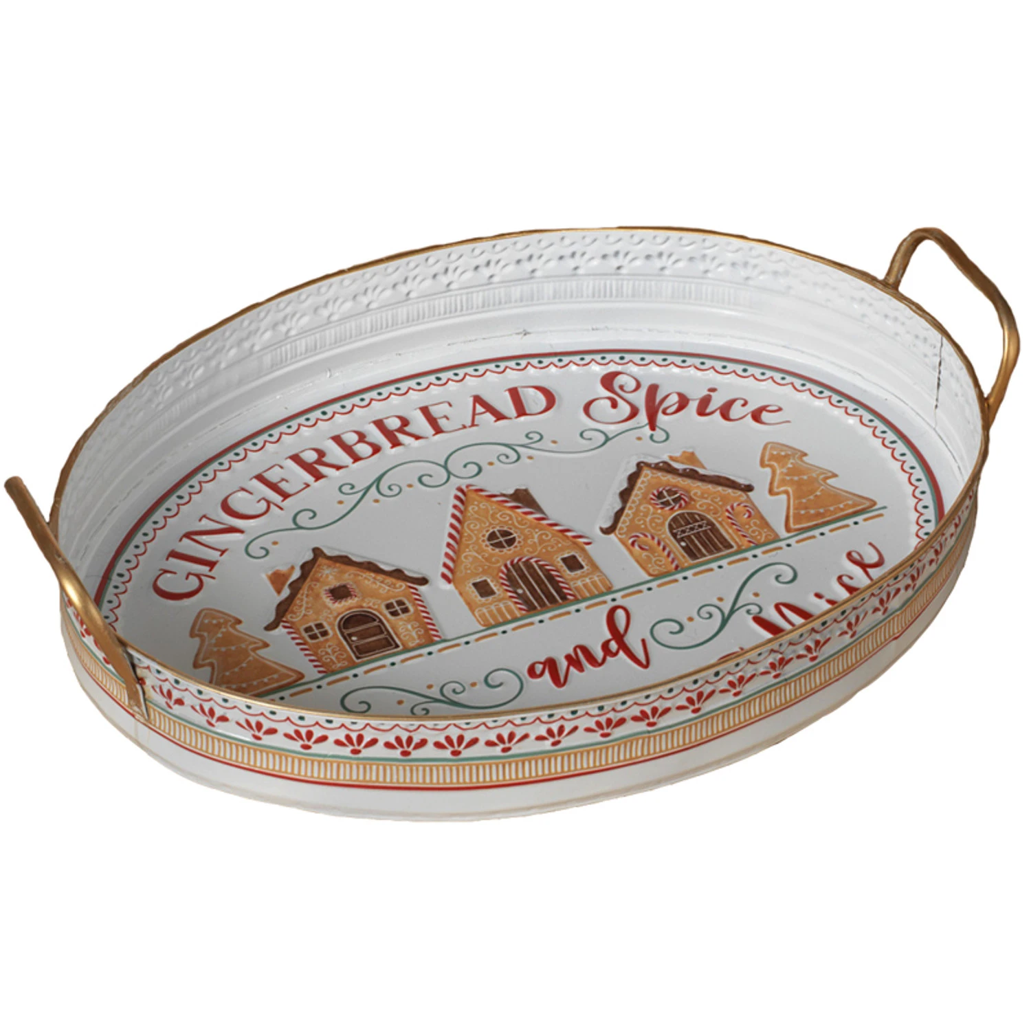 18.8" Metal Embossed Gold and White Gingerbread and Spice Christmas Tray 2604680 18.8" Metal Embossed Gold And White Gingerbread And Spice Christmas Tray 2604680 -The Jolly Christmas Shop apimlwjag 52952.1646091901