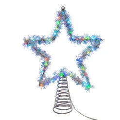 Kurt Adler 12.2" LED Lighted Silver Tinsel Star Christmas Tree Topper AD1022RGB -The Jolly Christmas Shop apimno6cw 61510.1646091913