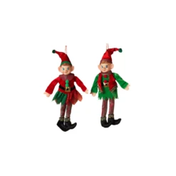 11" Red And Green Elf Christmas Ornament 2617590