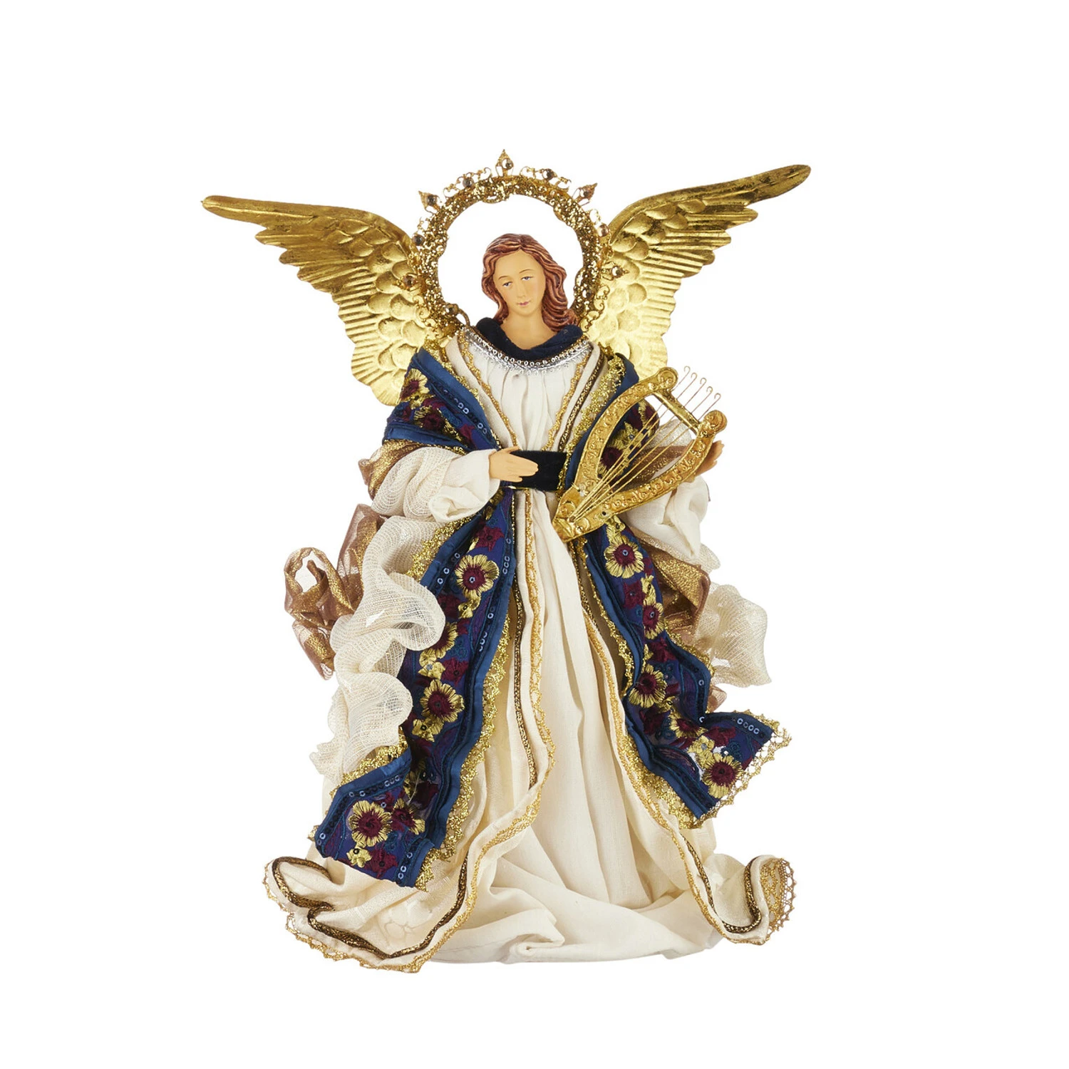 Raz 15.5" Jewel Tone Angel with Harp Christmas Decoration 4110659 Raz 15.5" Jewel Tone Angel With Harp Christmas Decoration 4110659 -The Jolly Christmas Shop