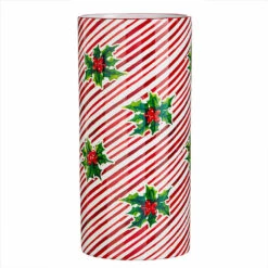 Raz 5.75" Or 12" Red And White Striped Holly Berry Christmas Container 2 Raz 5.75" Or 12" Red And White Striped Holly Berry Christmas Container -The Jolly Christmas Shop apioz2qah 31435.1646091966