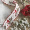 Raz 4" Cardinal Wired Embroidered Christmas Ribbon R4171874