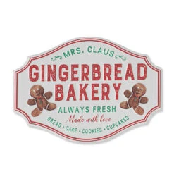 18" Metal Embossed Metal Gingerbread Christmas Sign 2604190