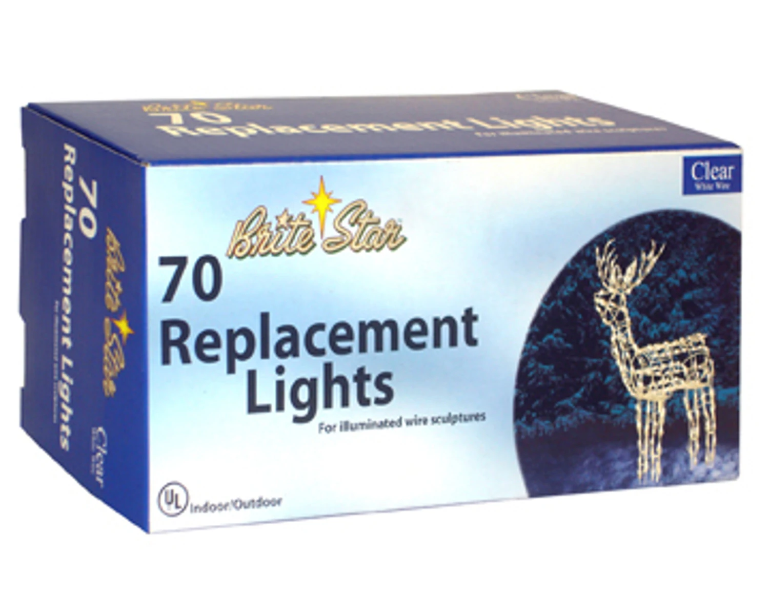 Brite Star 70 Count Clear White Wireframe Replacement Light Set 37-600-00 Brite Star 70 Count Clear White Wireframe Replacement Light Set 37-600-00 -The Jolly Christmas Shop