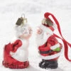 Raz 3.5" Eric Cornina Mr. And Mrs. Claus Glass Christmas Ornament 4153127