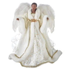 Raz 16" African American White And Gold Angel Christmas Tree Topper 4115551 -The Jolly Christmas Shop apit5x5qr 20412.1646091961