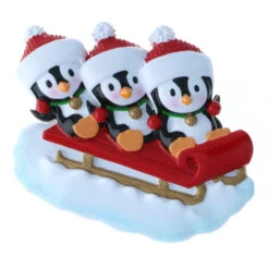 3.75" Family Of 3 Penguins On Sled Personalized Christmas Ornament OR1915-3 -The Jolly Christmas Shop apitcf7ps 33596.1646091883